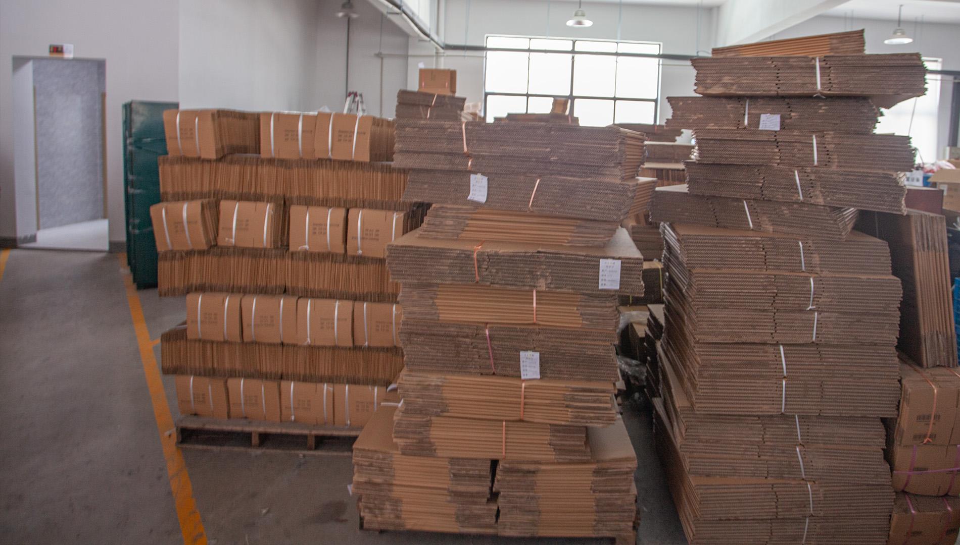 Outer carton storage area in the Eureka factory