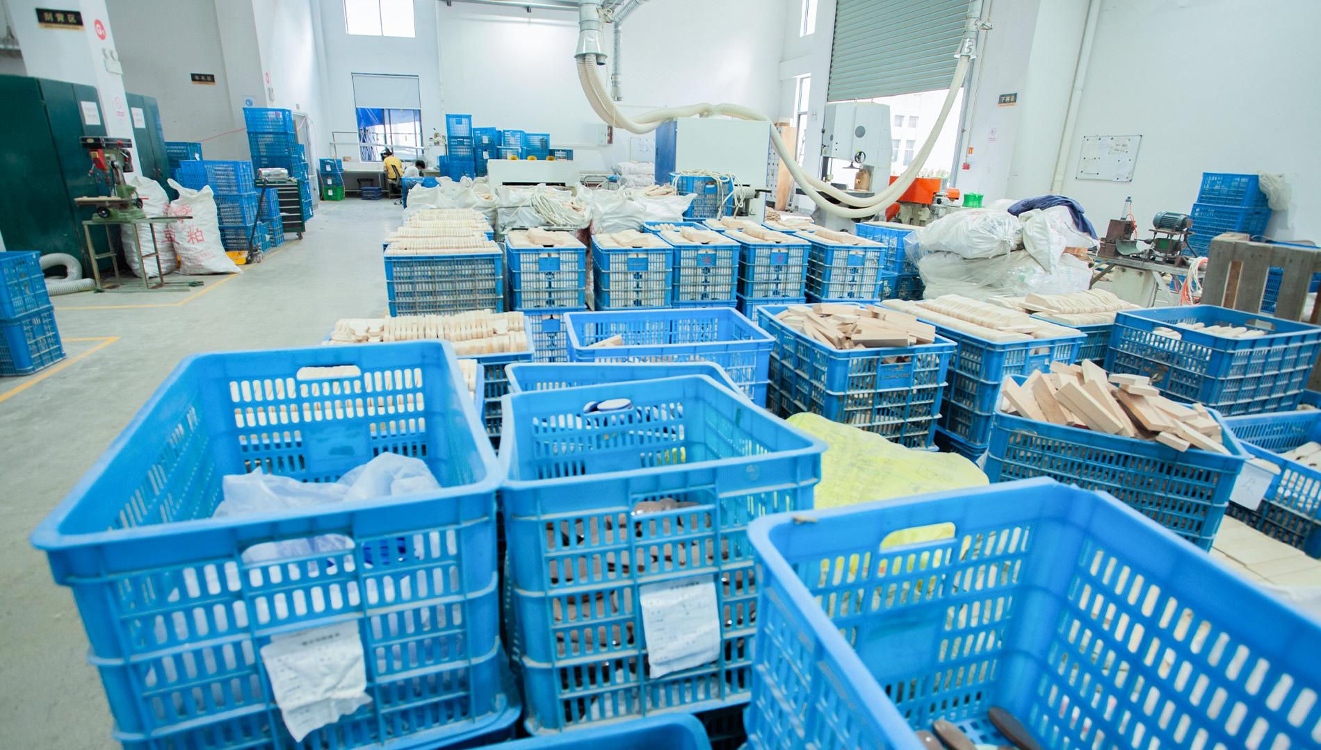 Initial wood processing area in the Eureka factory