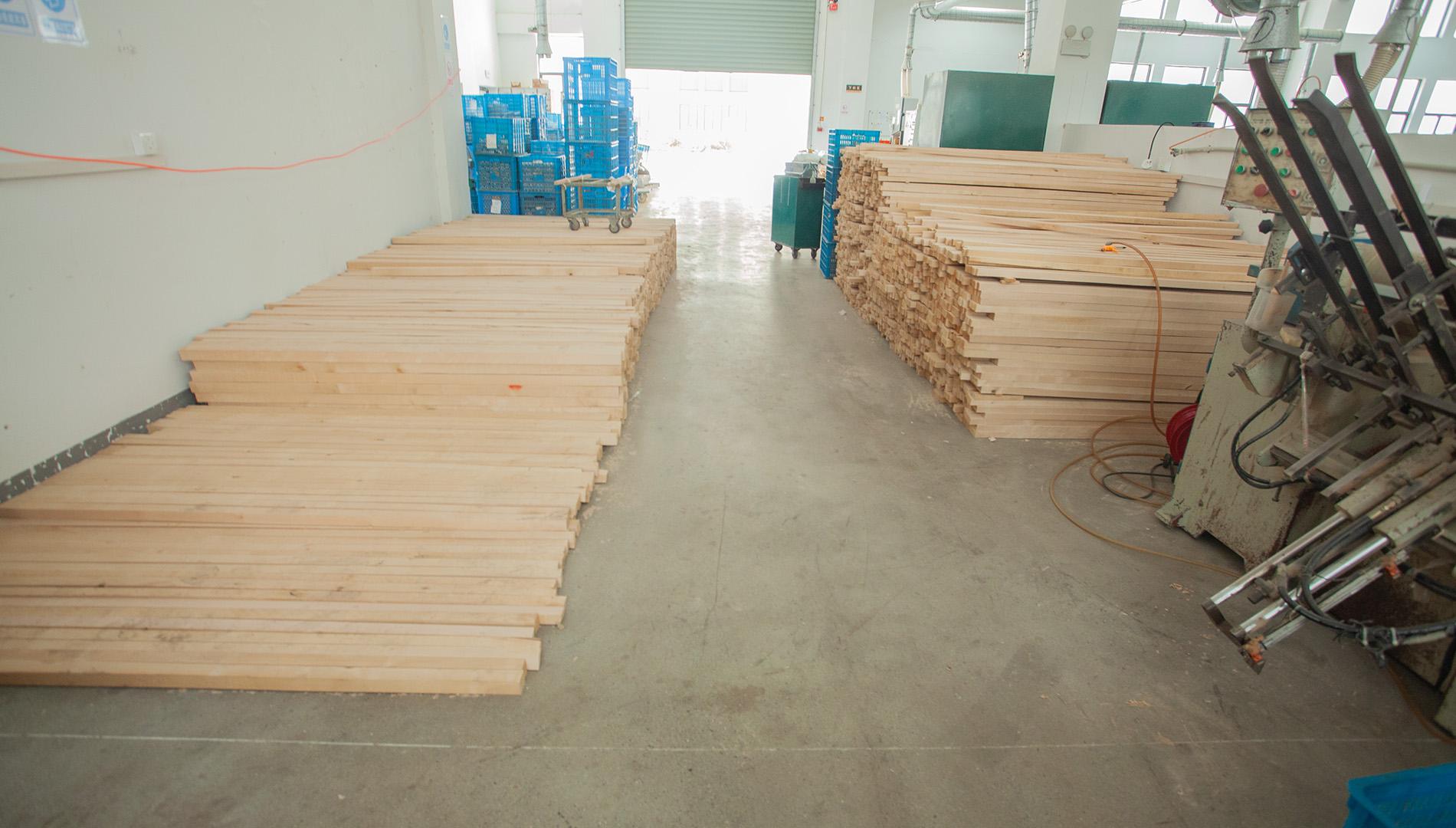 Board material storage area in the Eureka factory