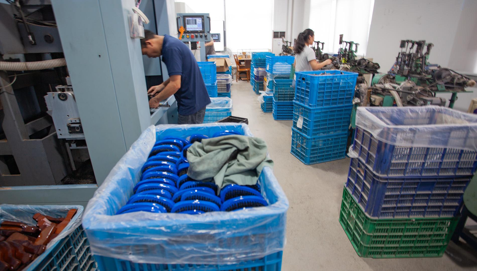 First bristle-setting area in the Eureka factory