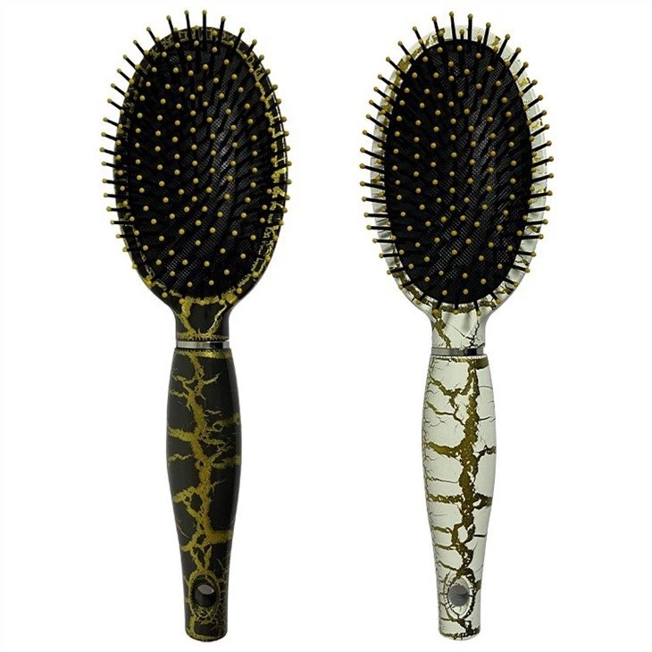 EUREKA Cushion Massaging Hair Brush with Rippled Leather Finish