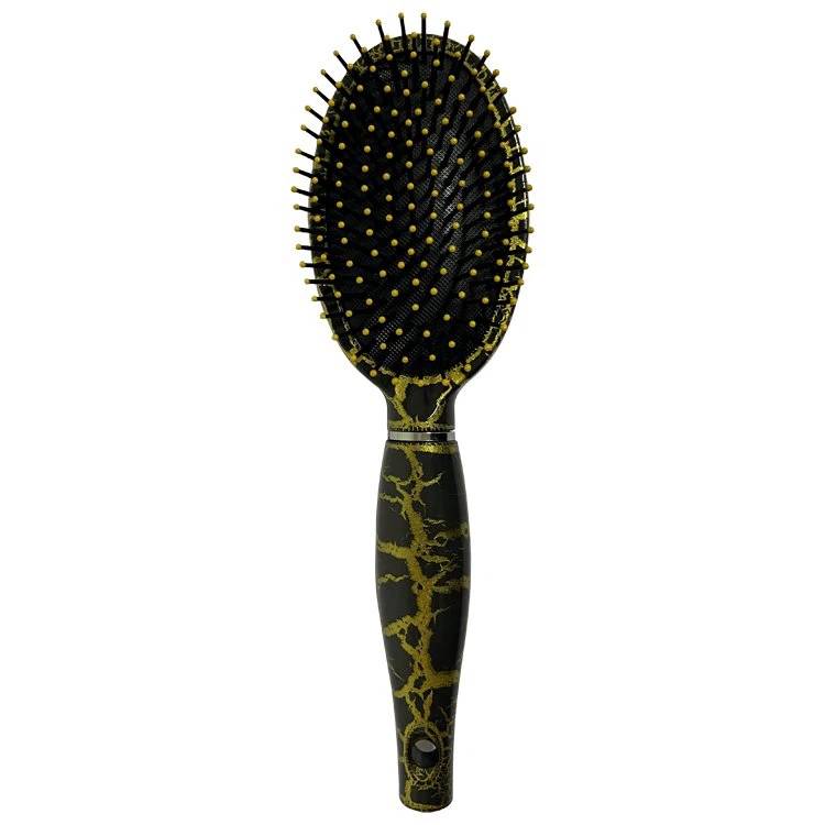 EUREKA Cushion Massaging Hair Brush with Rippled Leather Finish